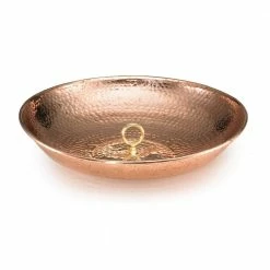 Good Directions 100% Pure Copper Rain Chain Basin, Large 16-1/2 in. Dia., 4 in. High, Hand Hammered Design