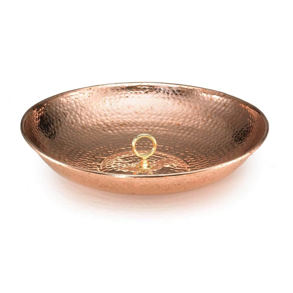 Good Directions 100% Pure Copper Rain Chain Basin, Large 16-1/2 in. Dia., 4 in. High, Hand Hammered Design 3 Good Directions 100% Pure Copper Rain Chain Basin, Large 16-1/2 in. Dia., 4 in. High, Hand Hammered Design