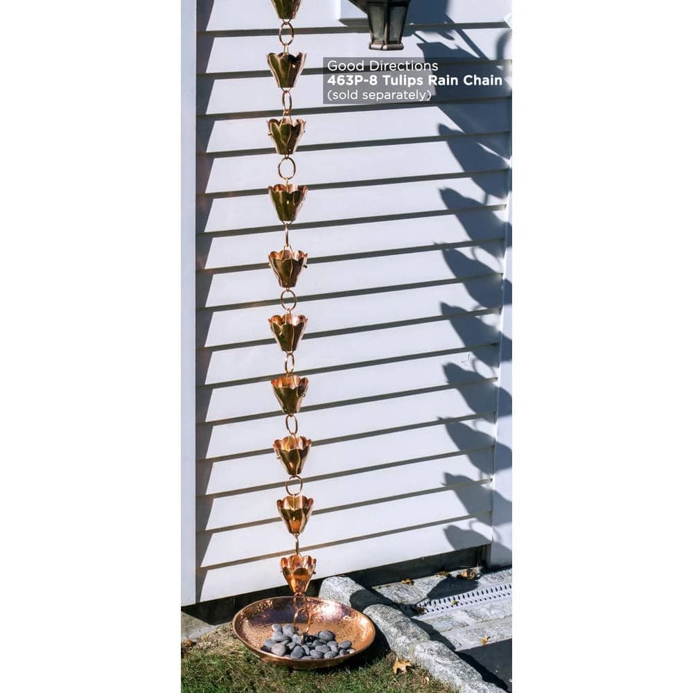 Good Directions 100% Pure Copper Rain Chain Basin, Large 16-1/2 in. Dia., 4 in. High, Hand Hammered Design 10 Good Directions 100% Pure Copper Rain Chain Basin, Large 16-1/2 in. Dia., 4 in. High, Hand Hammered Design - Image 8