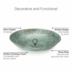 Good Directions 100% Blue Verde Pure Copper Rain Chain Basin, Large 16-1/2 in. Dia., 4 in. High, Hand Hammered Design 10 Good Directions 100% Blue Verde Pure Copper Rain Chain Basin, Large 16-1/2 in. Dia., 4 in. High, Hand Hammered Design -Cheap Good Directions Store good directions rain chains 479v1 4f 1000