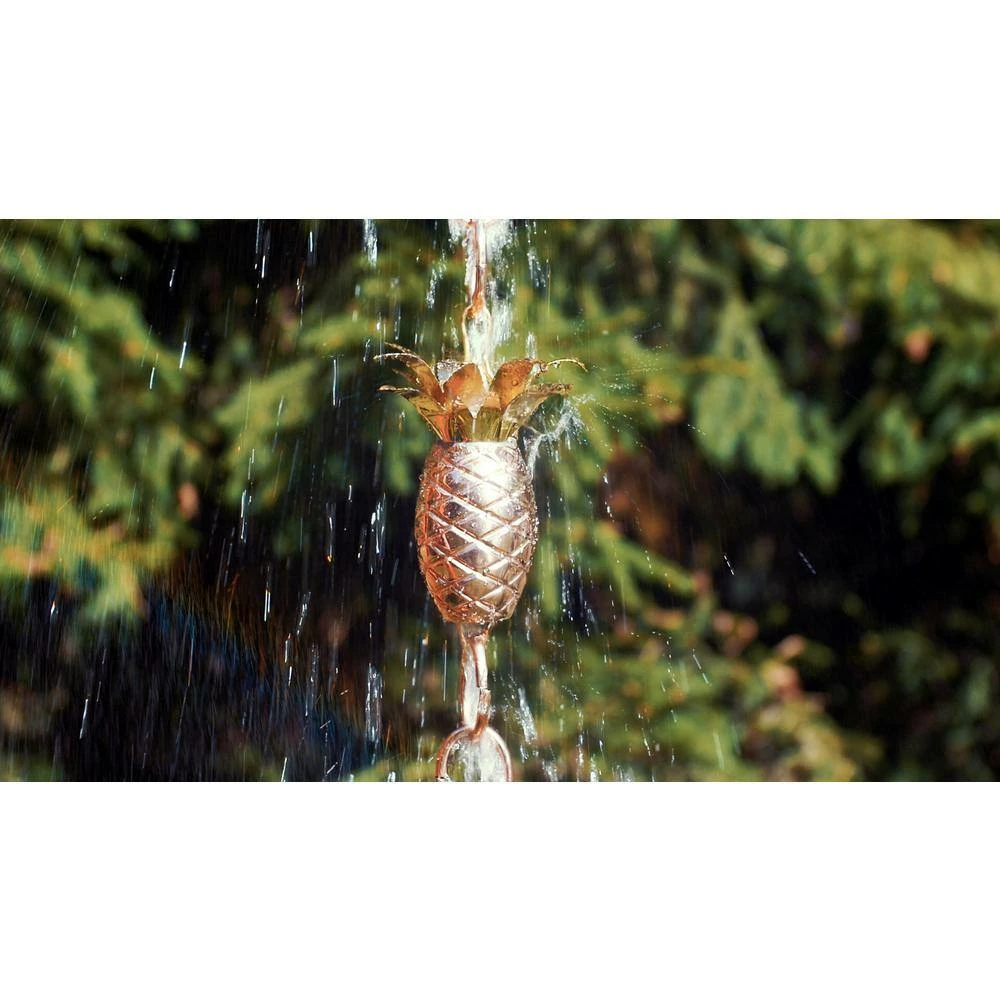 Good Directions 100% Pure Copper Pineapple Rain Chain, 8-1/2 ft. Long, Artistically Designed, Replaces Gutter Downspout 9 Good Directions 100% Pure Copper Pineapple Rain Chain, 8-1/2 ft. Long, Artistically Designed, Replaces Gutter Downspout - Image 7