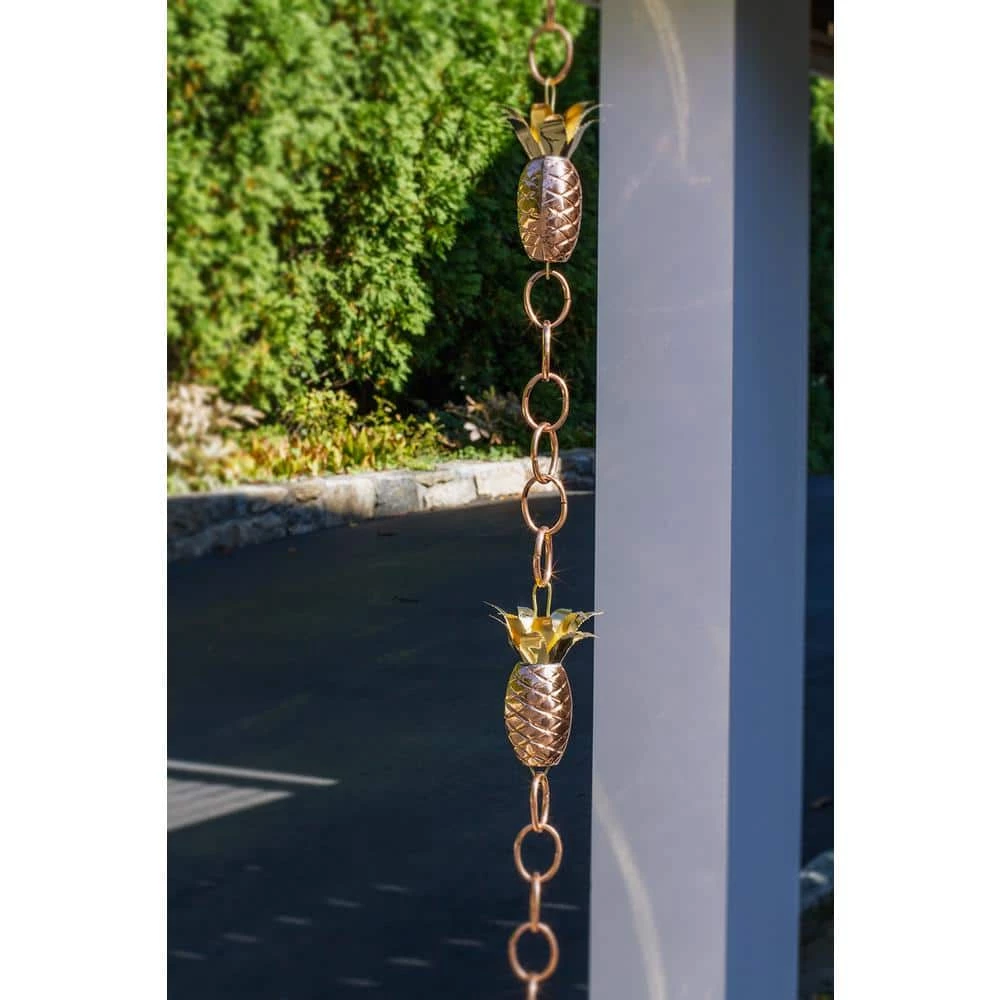 Good Directions 100% Pure Copper Pineapple Rain Chain, 8-1/2 ft. Long, Artistically Designed, Replaces Gutter Downspout 12 Good Directions 100% Pure Copper Pineapple Rain Chain, 8-1/2 ft. Long, Artistically Designed, Replaces Gutter Downspout - Image 10