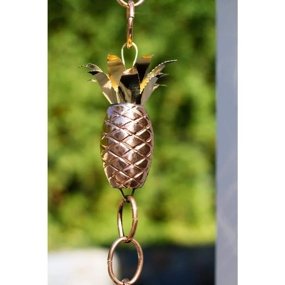 Good Directions 100% Pure Copper Pineapple Rain Chain, 8-1/2 ft. Long, Artistically Designed, Replaces Gutter Downspout 11 Good Directions 100% Pure Copper Pineapple Rain Chain, 8-1/2 ft. Long, Artistically Designed, Replaces Gutter Downspout - Image 9