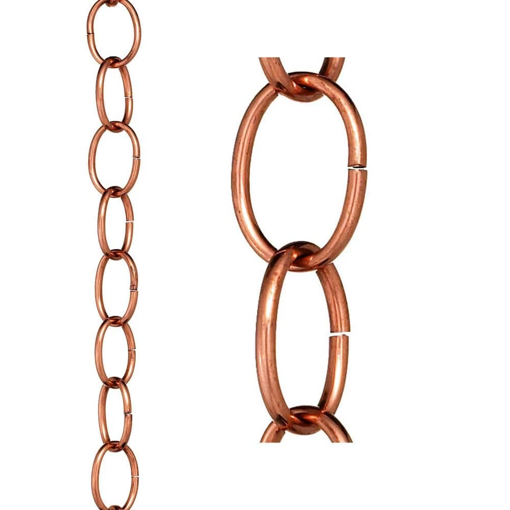 Good Directions 100% Pure Copper Chain Link Rain Chain, 8-1/2 ft. Long, Large Links, Replaces Gutter Downspout 3 Good Directions 100% Pure Copper Chain Link Rain Chain, 8-1/2 ft. Long, Large Links, Replaces Gutter Downspout