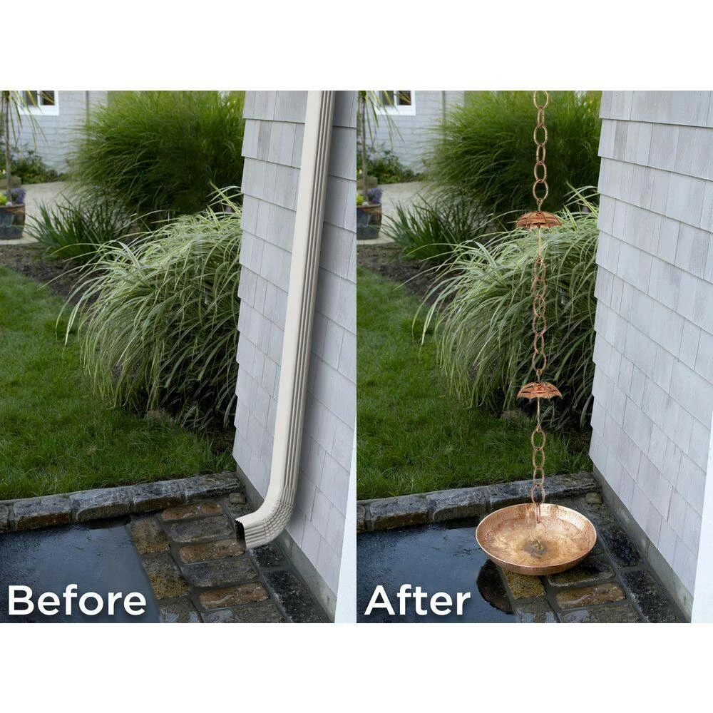 Good Directions 100% Pure Copper Umbrella Rain Chain, 8-1/2 ft. Long, Extra Large Umbrellas, Replaces Gutter Downspout 7 Good Directions 100% Pure Copper Umbrella Rain Chain, 8-1/2 ft. Long, Extra Large Umbrellas, Replaces Gutter Downspout - Image 5
