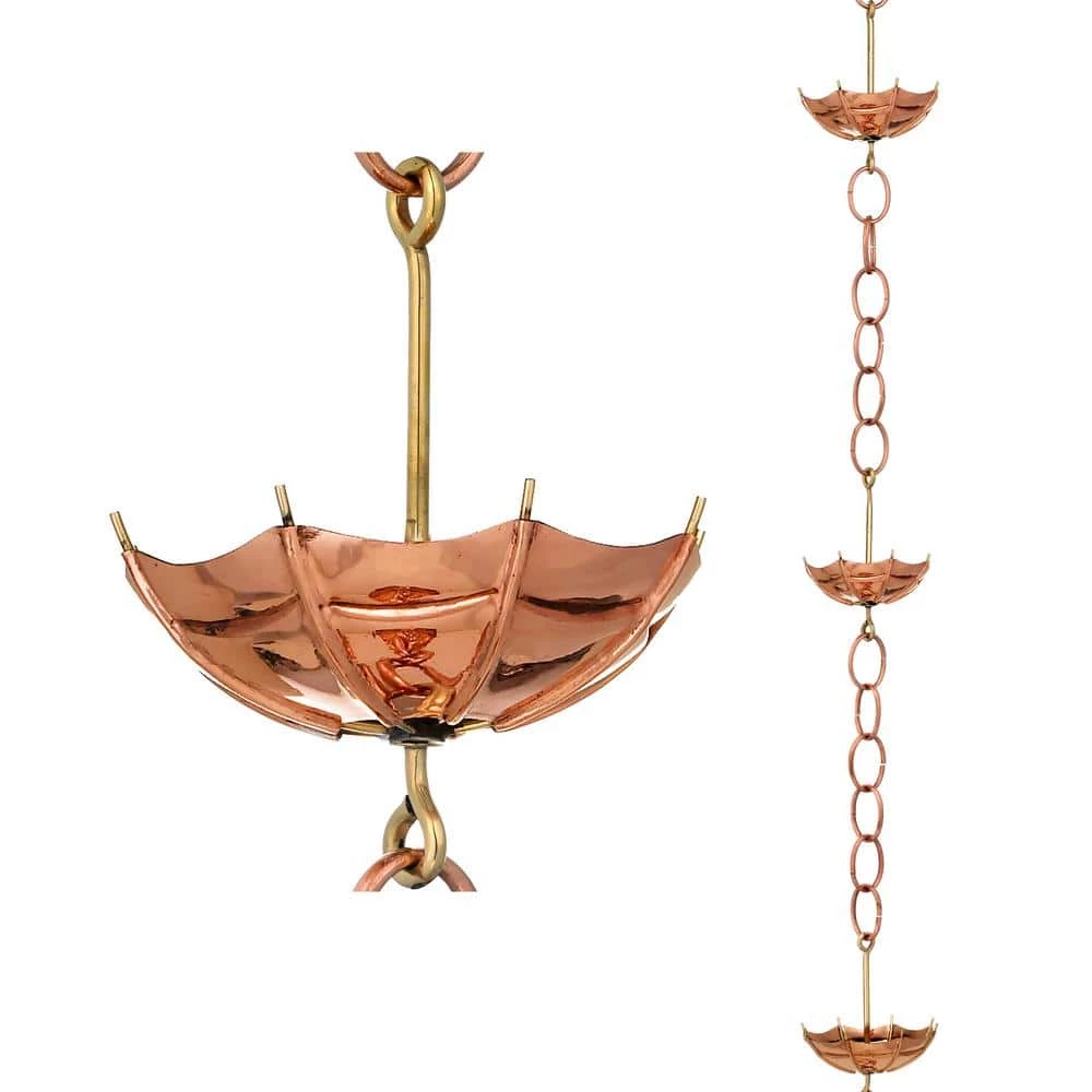 Good Directions 100% Pure Copper Umbrella Rain Chain, 8-1/2 ft. Long, Extra Large Umbrellas, Replaces Gutter Downspout 3 Good Directions 100% Pure Copper Umbrella Rain Chain, 8-1/2 ft. Long, Extra Large Umbrellas, Replaces Gutter Downspout