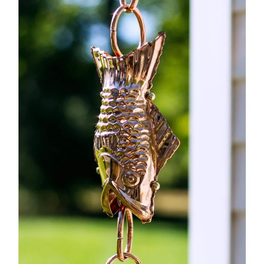 Good Directions 100% Pure Copper Fish Rain Chain, 8-1/2 ft. Long, Large Wide Mouthed Fish, Replaces Gutter Downspout 13 Good Directions 100% Pure Copper Fish Rain Chain, 8-1/2 ft. Long, Large Wide Mouthed Fish, Replaces Gutter Downspout - Image 11