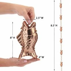 Good Directions 100% Pure Copper Fish Rain Chain, 8-1/2 ft. Long, Large Wide Mouthed Fish, Replaces Gutter Downspout 18 Good Directions 100% Pure Copper Fish Rain Chain, 8-1/2 ft. Long, Large Wide Mouthed Fish, Replaces Gutter Downspout -Cheap Good Directions Store good directions rain chains 487p 8 c3 1000