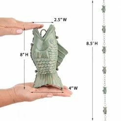 Good Directions 100% Blue Verde Pure Copper Fish Rain Chain, 8-1/2 ft. Long, Large Wide Mouthed Fish, Replaces Downspout -Cheap Good Directions Store good directions rain chains 487v1 8 c3 1000