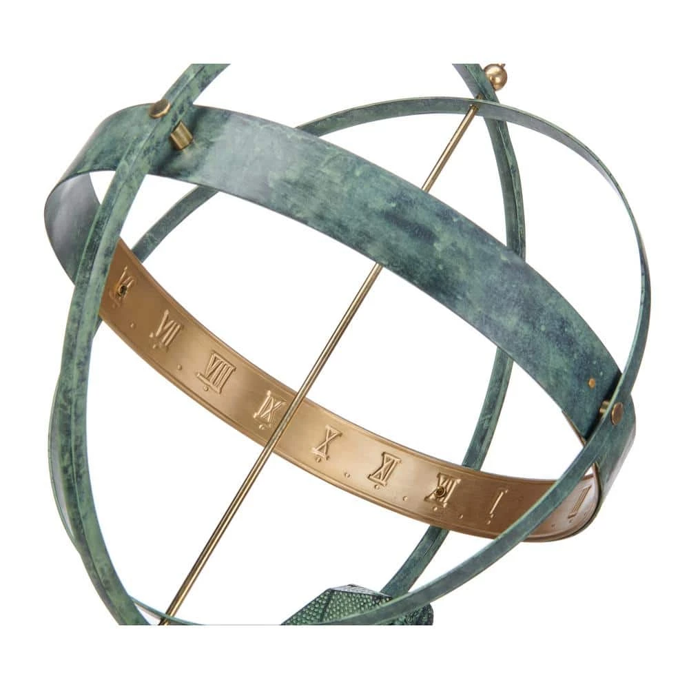 Good Directions 28 in. Verdigris Atlas Armillary Sundial with Brass Accents 7 Good Directions 28 in. Verdigris Atlas Armillary Sundial with Brass Accents - Image 5