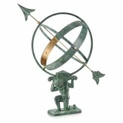 Good Directions 28 in. Verdigris Atlas Armillary Sundial with Brass Accents