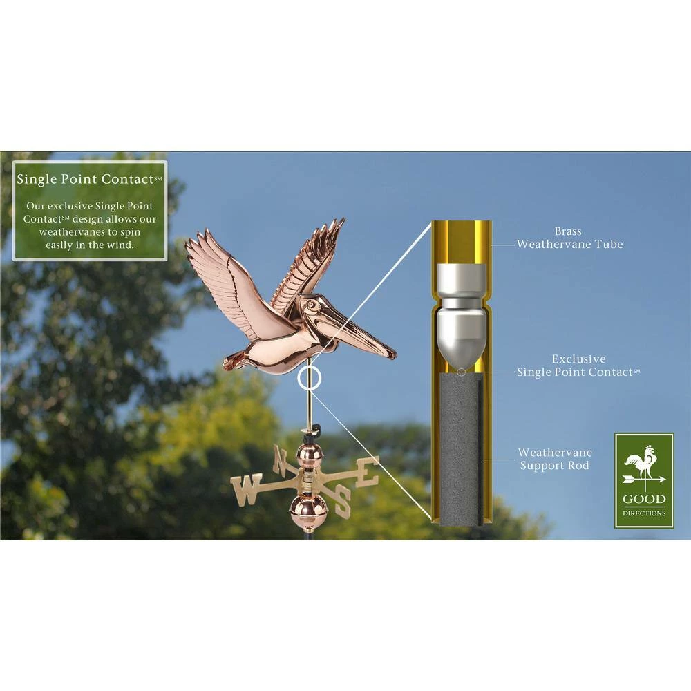 Good Directions Pelican Weathervane - Pure Copper 9 Good Directions Pelican Weathervane - Pure Copper - Image 7