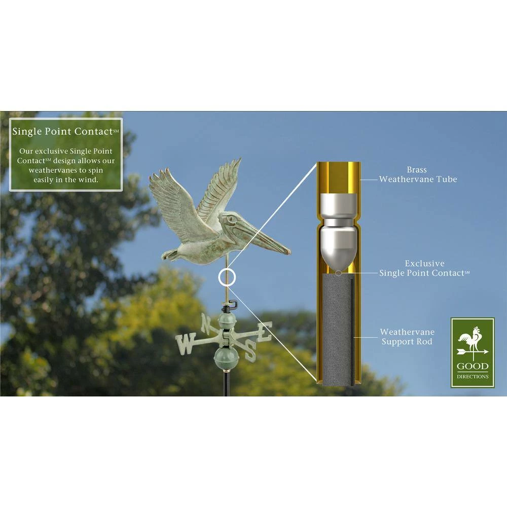 Good Directions Pelican Weathervane- Blue Verde Copper 9 Good Directions Pelican Weathervane- Blue Verde Copper - Image 7