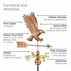 Good Directions American Bald Eagle Weathervane - Pure Copper 10 Good Directions American Bald Eagle Weathervane - Pure Copper -Cheap Good Directions Store good directions weathervanes 1969p c3 1000