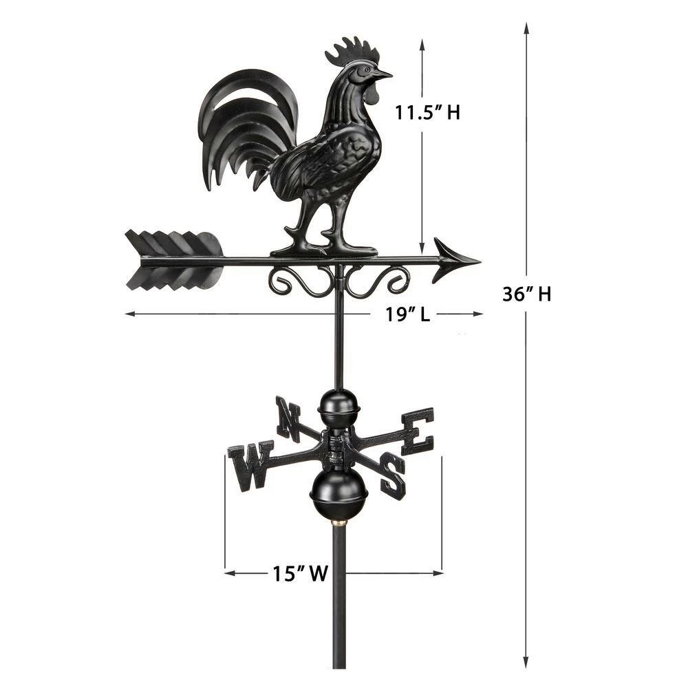 Good Directions Bantam Rooster Weathervane 1975K - Black 11 Good Directions Bantam Rooster Weathervane 1975K - Black - Image 9