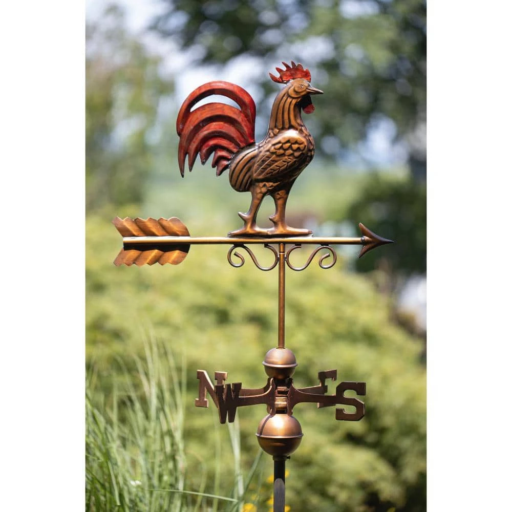 Good Directions Bantam Red Rooster Weathervane - Pure Copper Hand Multi-Color Patina 10 Good Directions Bantam Red Rooster Weathervane - Pure Copper Hand Multi-Color Patina - Image 8