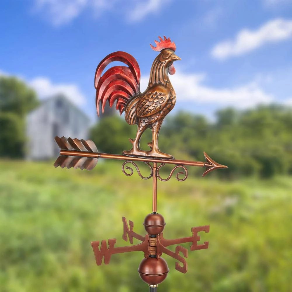 Good Directions Bantam Red Rooster Weathervane - Pure Copper Hand Multi-Color Patina 9 Good Directions Bantam Red Rooster Weathervane - Pure Copper Hand Multi-Color Patina - Image 7