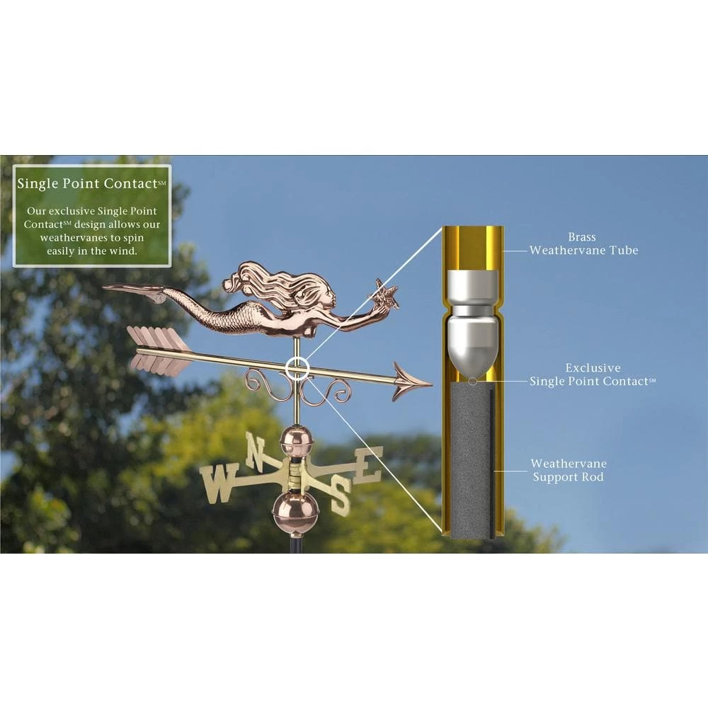 Good Directions Pure Copper Little Mermaid Weathervane 7 Good Directions Pure Copper Little Mermaid Weathervane - Image 5