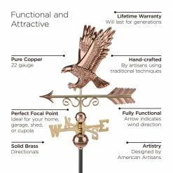 Good Directions Majestic Eagle Pure Copper Weathervane 13 Good Directions Majestic Eagle Pure Copper Weathervane -Cheap Good Directions Store good directions weathervanes 1979p 4f 1000