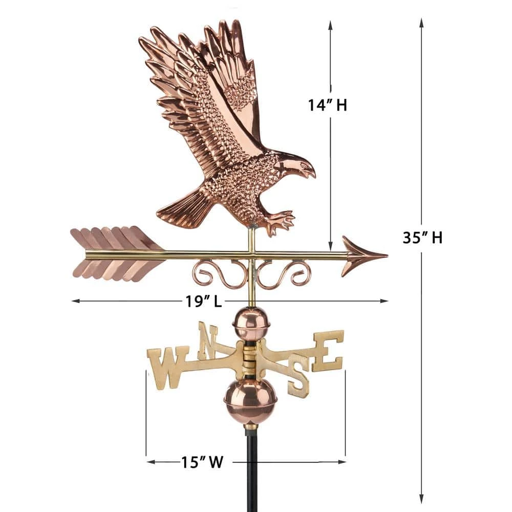 Good Directions Majestic Eagle Pure Copper Weathervane 10 Good Directions Majestic Eagle Pure Copper Weathervane - Image 8
