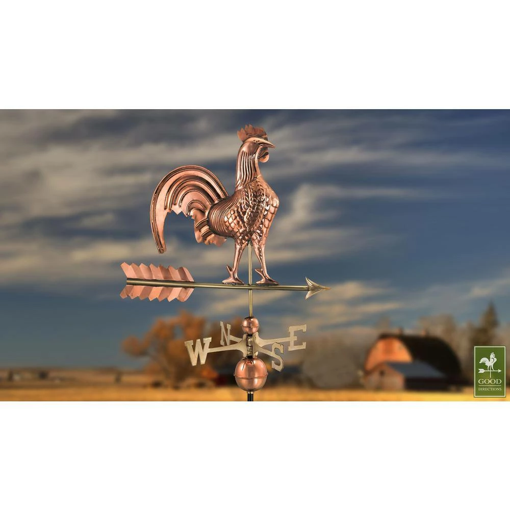 Good Directions Rooster Weathervane - Pure Copper 7 Good Directions Rooster Weathervane - Pure Copper - Image 5