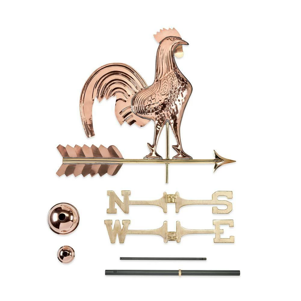 Good Directions Rooster Weathervane - Pure Copper 8 Good Directions Rooster Weathervane - Pure Copper - Image 6