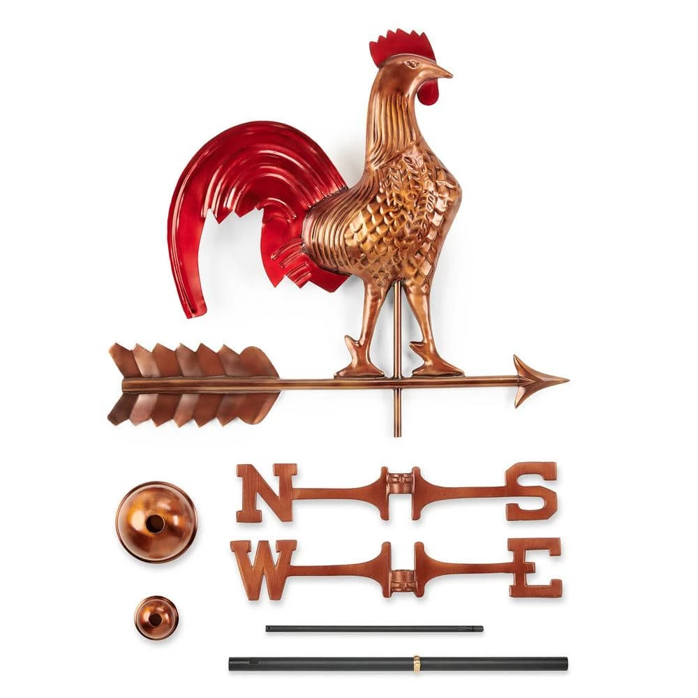 Good Directions Rooster Weathervane - Pure Copper Hand Finished Multi-Color Patina 9 Good Directions Rooster Weathervane - Pure Copper Hand Finished Multi-Color Patina - Image 7