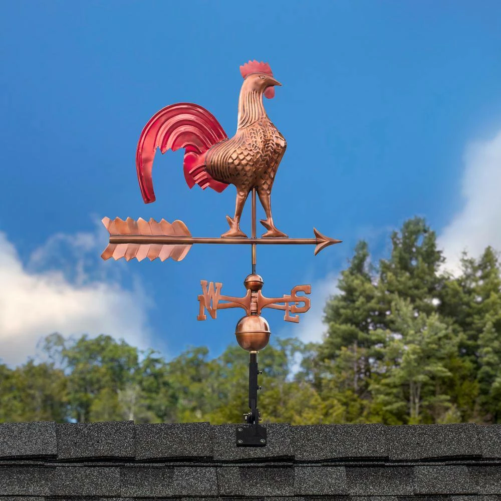 Good Directions Rooster Weathervane - Pure Copper Hand Finished Multi-Color Patina 4 Good Directions Rooster Weathervane - Pure Copper Hand Finished Multi-Color Patina - Image 2
