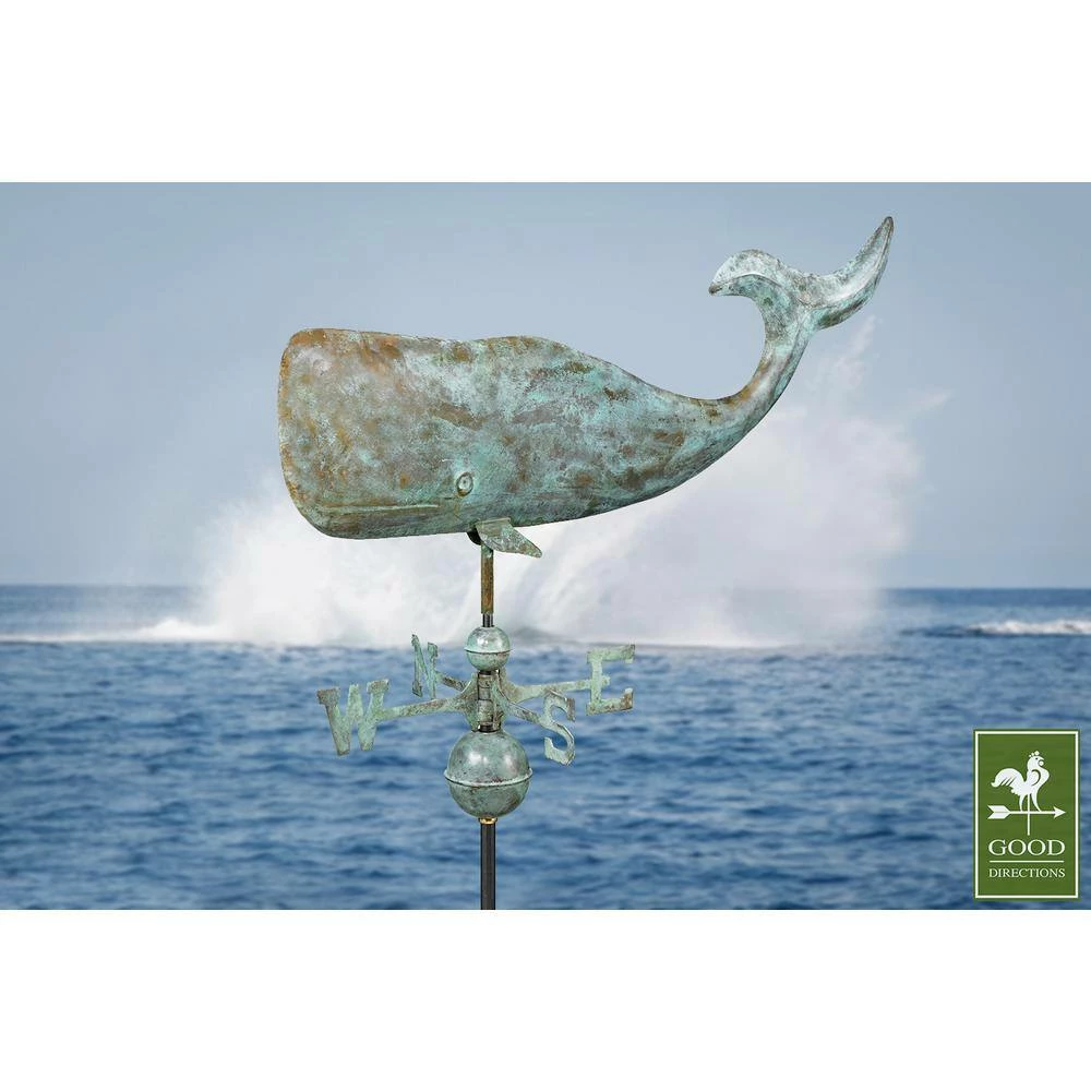 Good Directions 37 in. Whale Weathervane - Blue Verde Copper 7 Good Directions 37 in. Whale Weathervane - Blue Verde Copper - Image 5