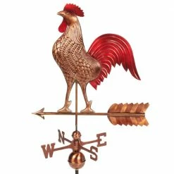 Good Directions Large Rooster Weathervane - Pure Copper Hand Finished Multi-Color Patina