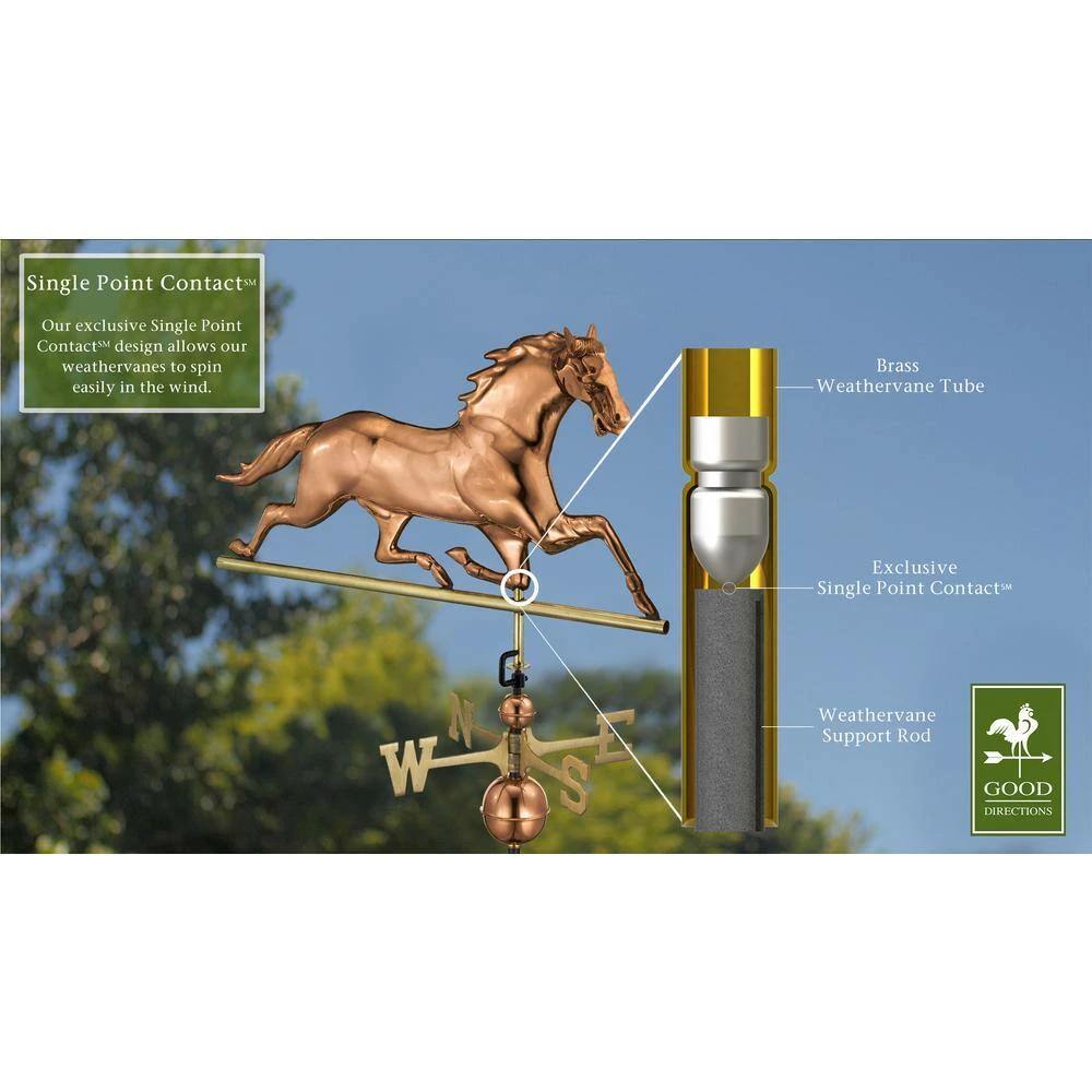 Good Directions Horse Weathervane - Pure Copper 4 Good Directions Horse Weathervane - Pure Copper - Image 2