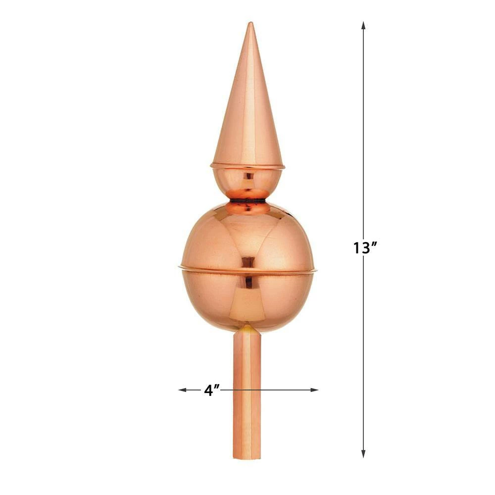 Good Directions Avalon Pure Copper Rooftop Finial with Roof Mount 6 Good Directions Avalon Pure Copper Rooftop Finial with Roof Mount - Image 4