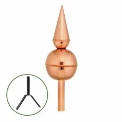 Good Directions Avalon Pure Copper Rooftop Finial with Roof Mount