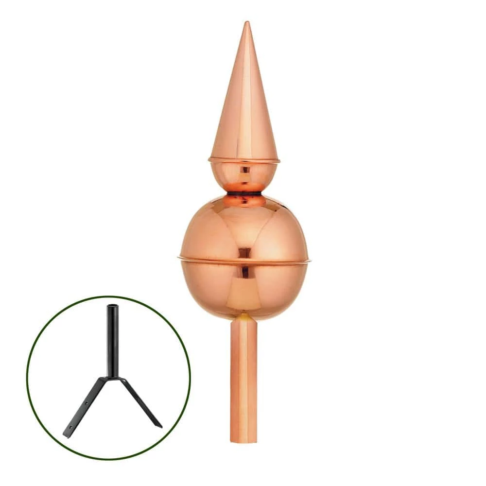 Good Directions Avalon Pure Copper Rooftop Finial with Roof Mount 3 Good Directions Avalon Pure Copper Rooftop Finial with Roof Mount