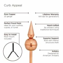 Good Directions Avalon Pure Copper Rooftop Finial with Roof Mount 8 Good Directions Avalon Pure Copper Rooftop Finial with Roof Mount -Cheap Good Directions Store good directions weathervanes 700 c3 1000