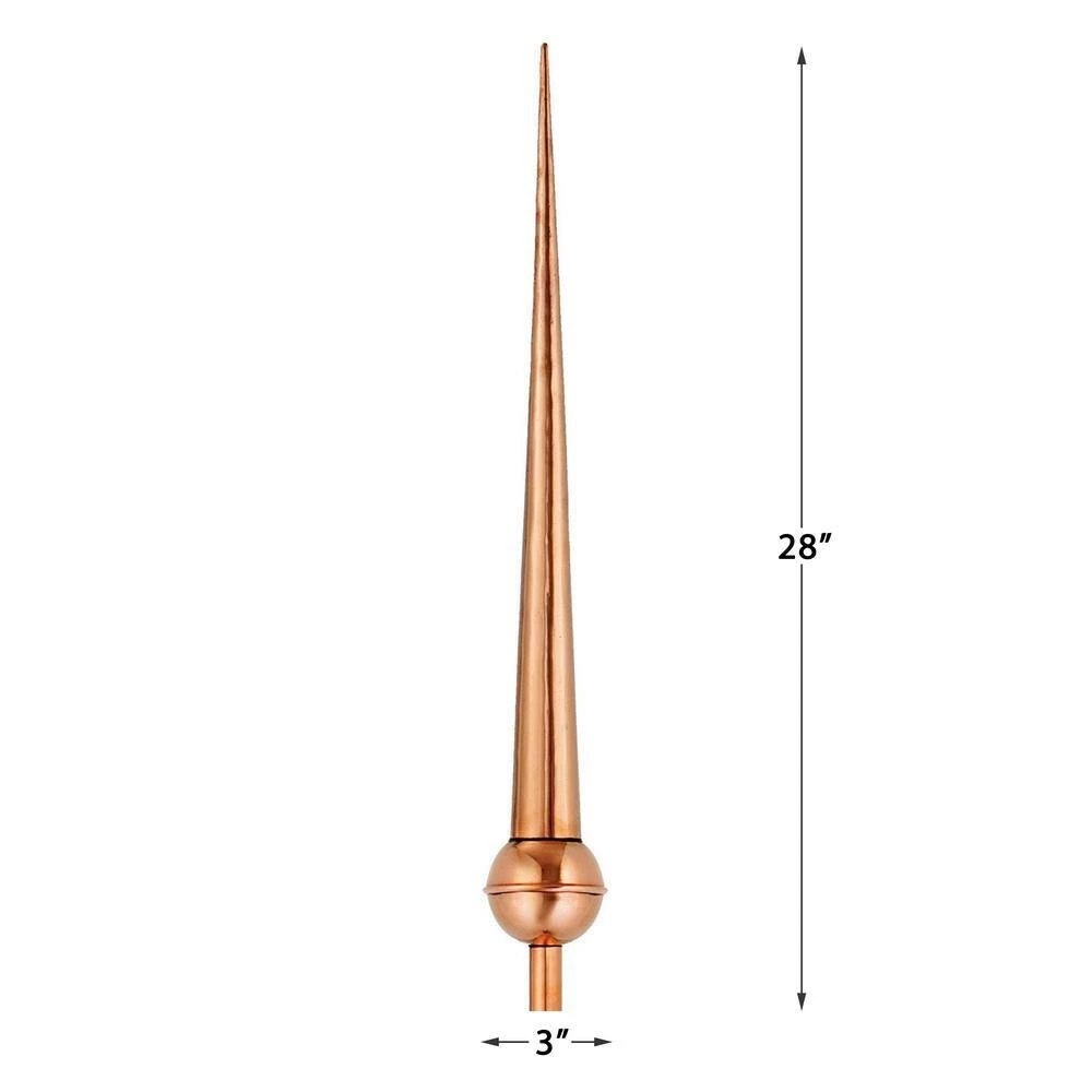 Good Directions 28" Gawain Pure Copper Rooftop Finial with Roof Mount 6 Good Directions 28" Gawain Pure Copper Rooftop Finial with Roof Mount - Image 4