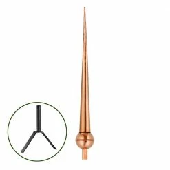 Good Directions 28" Gawain Pure Copper Rooftop Finial with Roof Mount