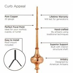 Good Directions 28" Morgana Pure Copper Rooftop Finial with Roof Mount 10 Good Directions 28" Morgana Pure Copper Rooftop Finial with Roof Mount -Cheap Good Directions Store good directions weathervanes 713 c3 1000