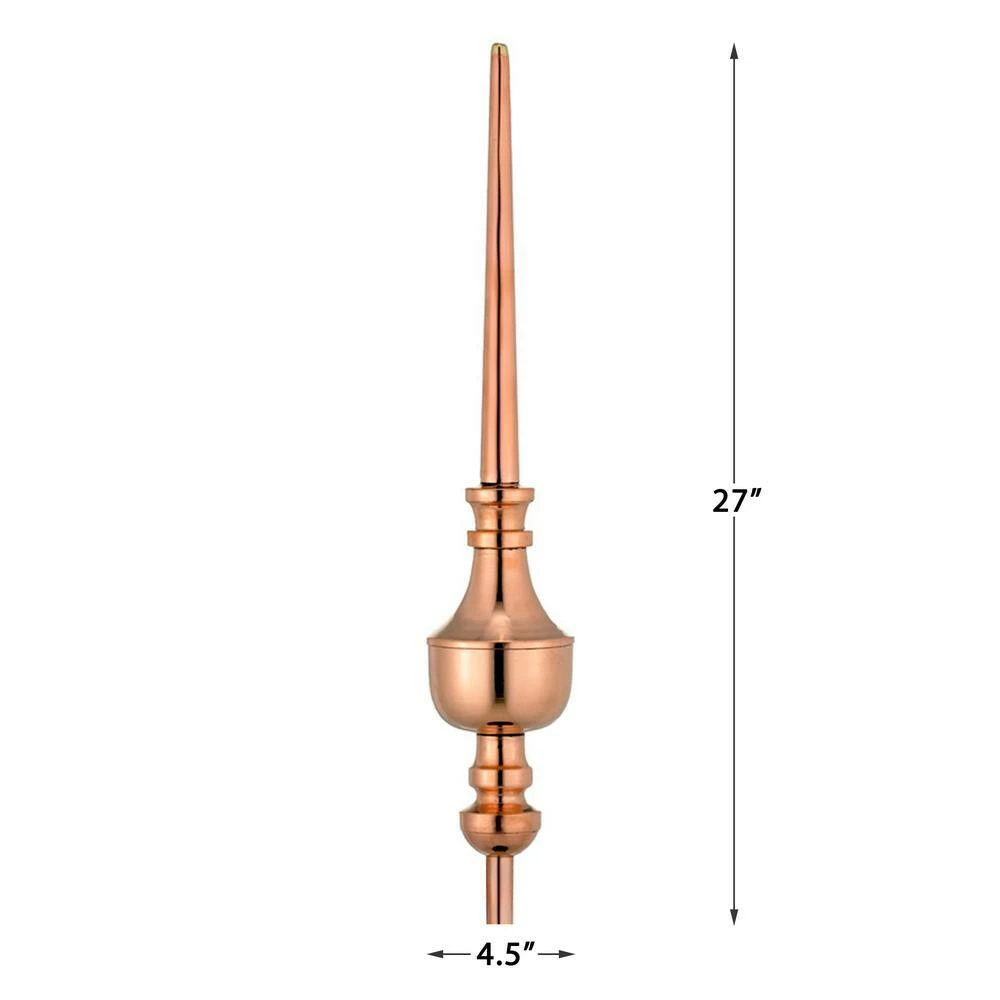 Good Directions 27" Victoria Pure Copper Rooftop Finial with Roof Mount 5 Good Directions 27" Victoria Pure Copper Rooftop Finial with Roof Mount - Image 4