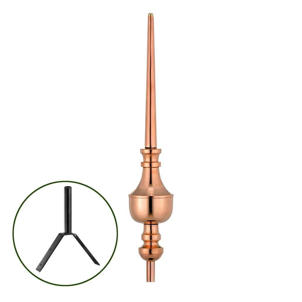Good Directions 27" Victoria Pure Copper Rooftop Finial with Roof Mount 2 Good Directions 27" Victoria Pure Copper Rooftop Finial with Roof Mount