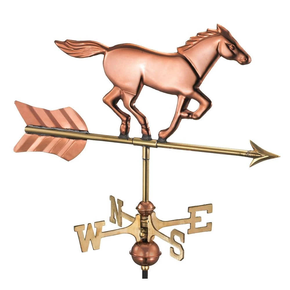Good Directions Horse Garden Weathervane - Pure Copper with Garden Pole 3 Good Directions Horse Garden Weathervane - Pure Copper with Garden Pole