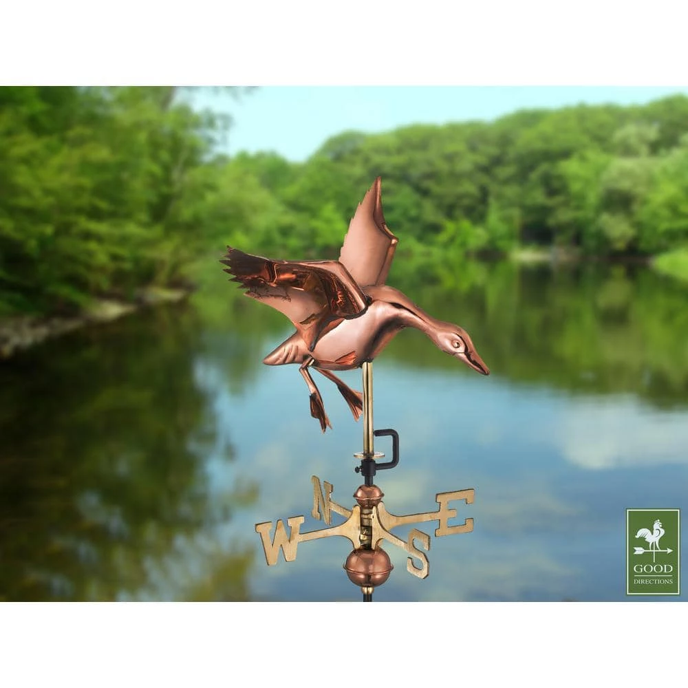 Good Directions Landing Duck Cottage Weathervane - Pure Copper with Roof Mount 5 Good Directions Landing Duck Cottage Weathervane - Pure Copper with Roof Mount - Image 3