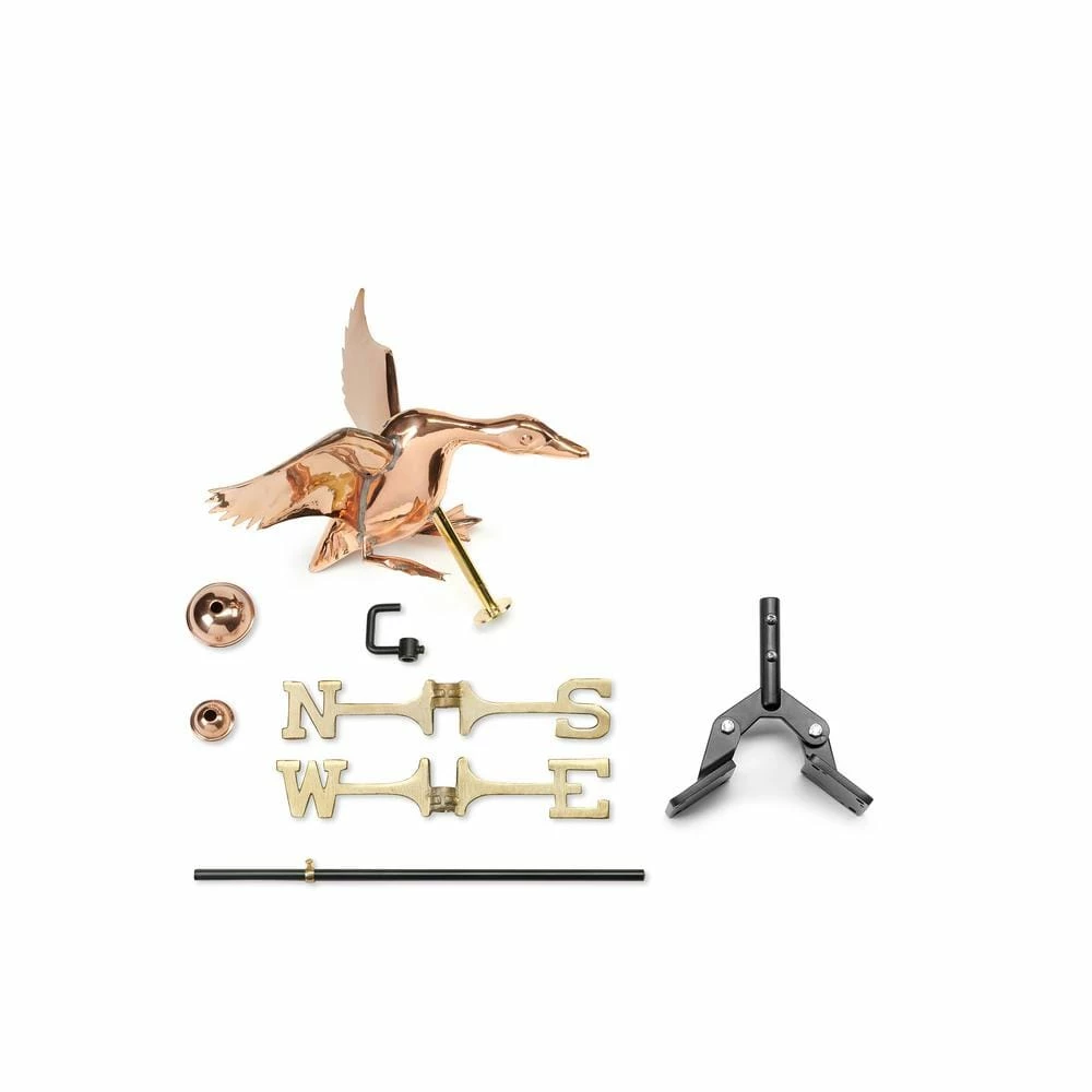 Good Directions Landing Duck Cottage Weathervane - Pure Copper with Roof Mount 4 Good Directions Landing Duck Cottage Weathervane - Pure Copper with Roof Mount - Image 2