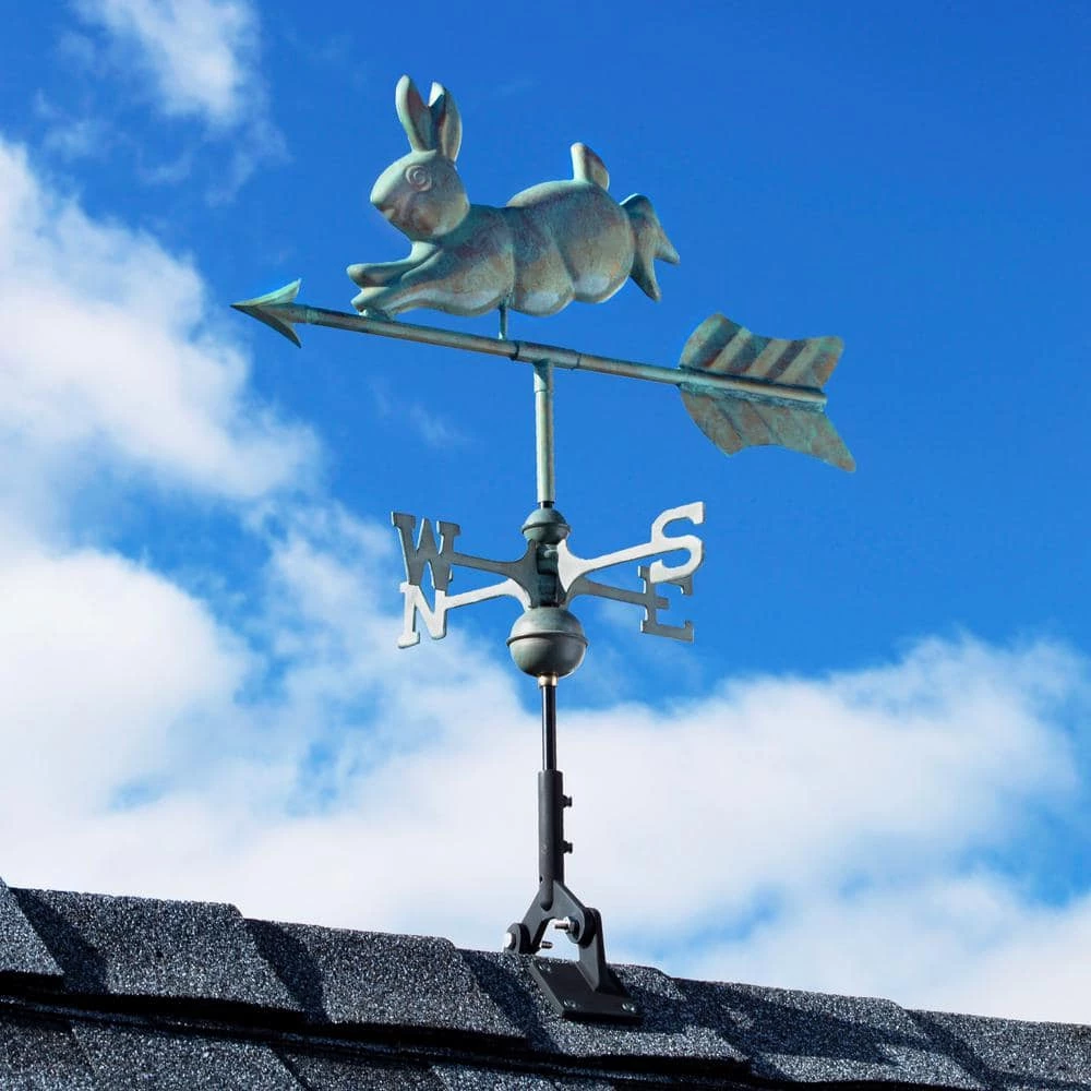 Good Directions Rabbit Cottage Weathervane - Blue Verde Copper with Roof Mount 7 Good Directions Rabbit Cottage Weathervane - Blue Verde Copper with Roof Mount - Image 5
