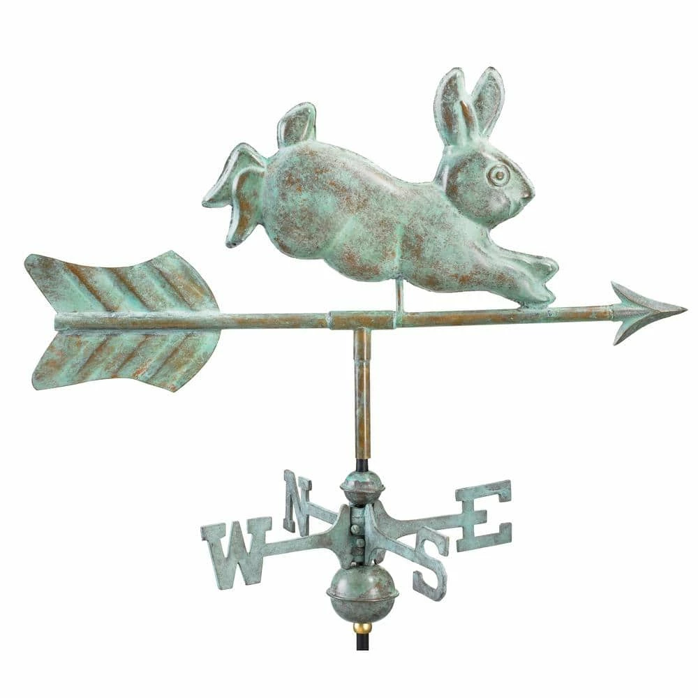 Good Directions Rabbit Cottage Weathervane - Blue Verde Copper with Roof Mount 3 Good Directions Rabbit Cottage Weathervane - Blue Verde Copper with Roof Mount