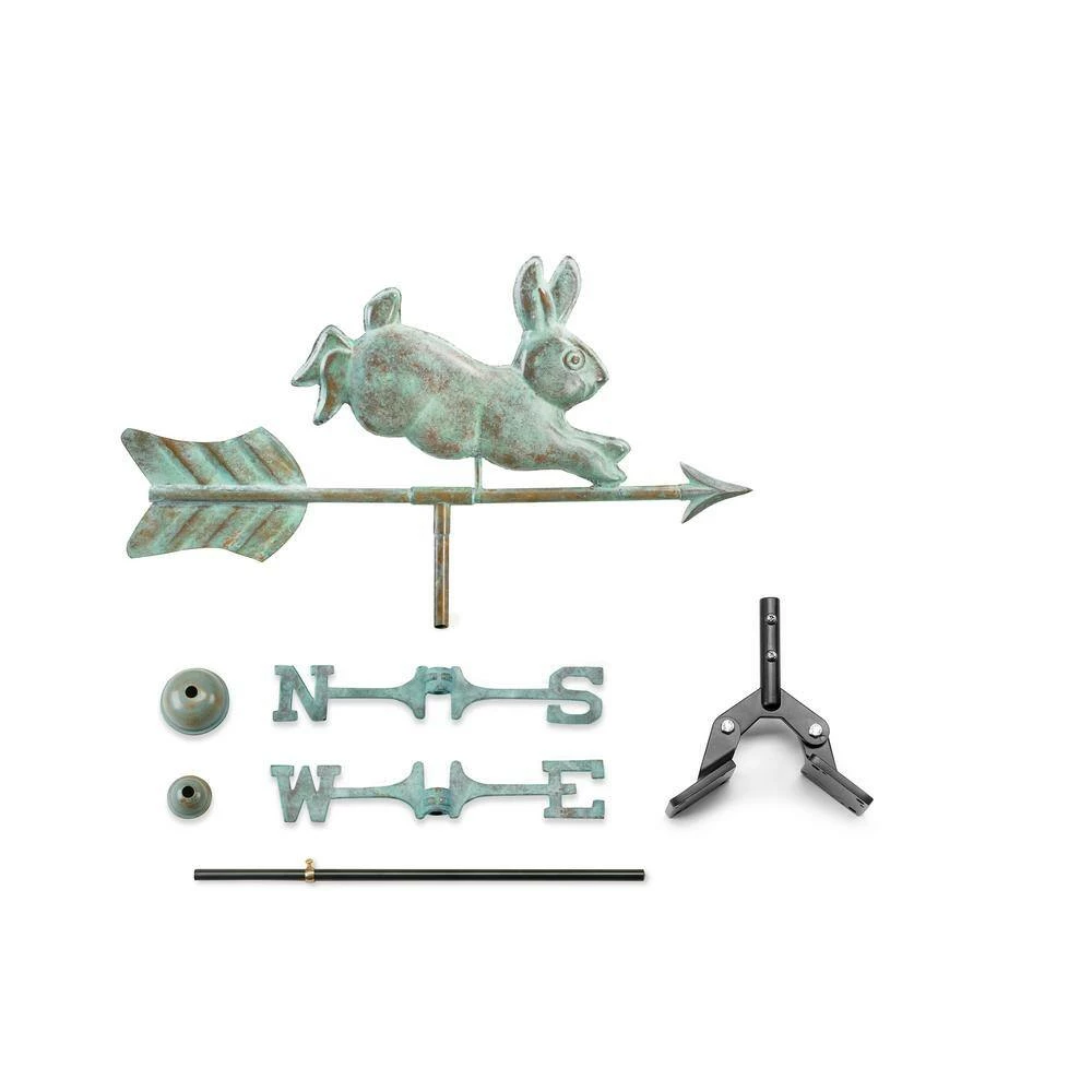 Good Directions Rabbit Cottage Weathervane - Blue Verde Copper with Roof Mount 4 Good Directions Rabbit Cottage Weathervane - Blue Verde Copper with Roof Mount - Image 2