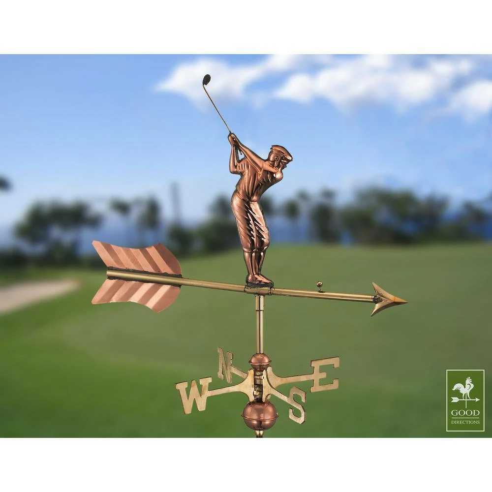 Good Directions Golfer Cottage Weathervane - Pure Copper with Roof Mount 5 Good Directions Golfer Cottage Weathervane - Pure Copper with Roof Mount - Image 3