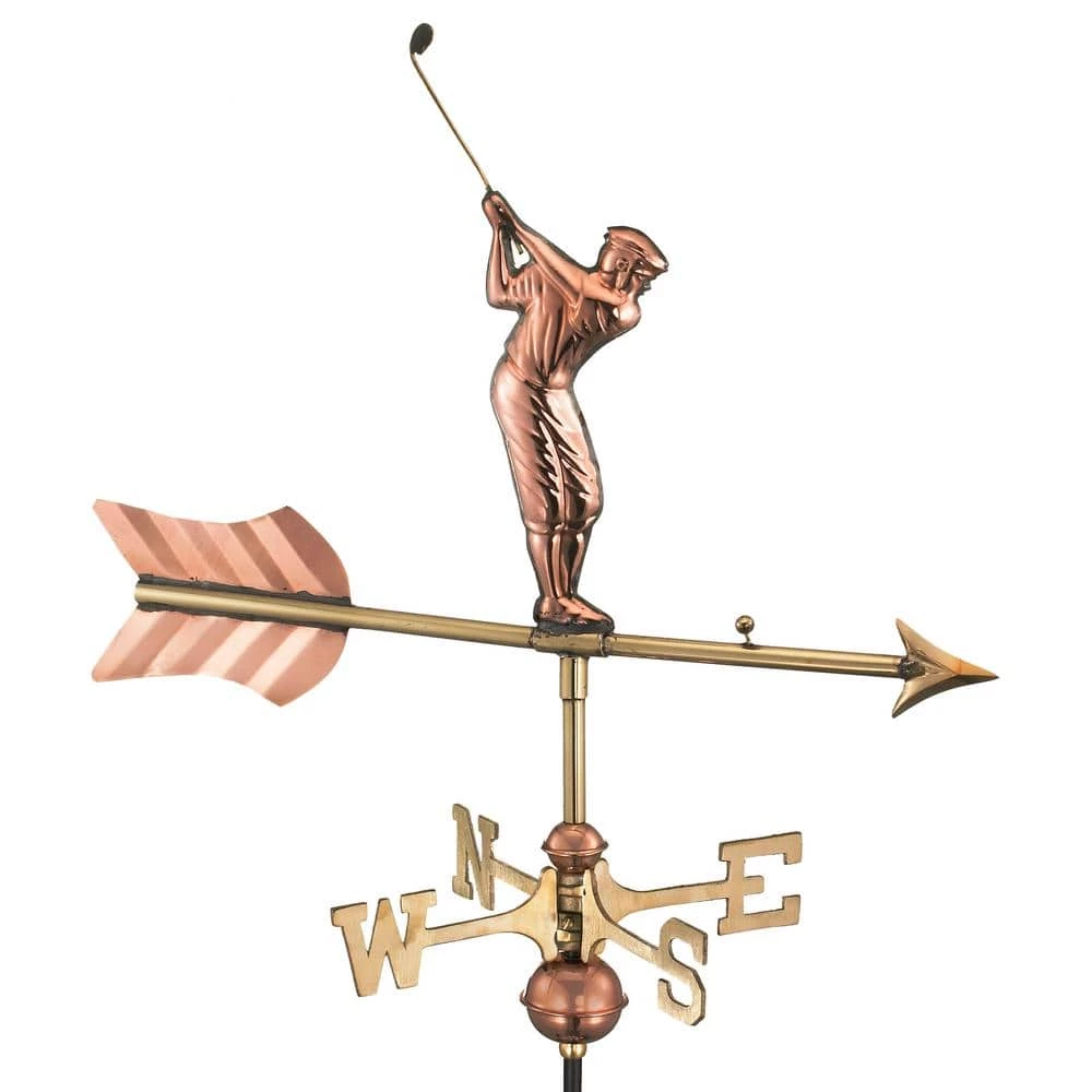 Good Directions Golfer Cottage Weathervane - Pure Copper with Roof Mount 3 Good Directions Golfer Cottage Weathervane - Pure Copper with Roof Mount