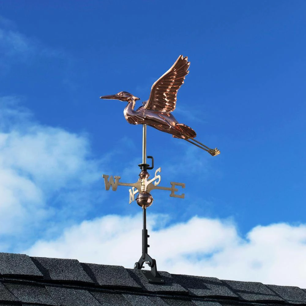 Good Directions Blue Heron Garden Weathervane - Pure Copper with Garden Pole 8 Good Directions Blue Heron Garden Weathervane - Pure Copper with Garden Pole - Image 6