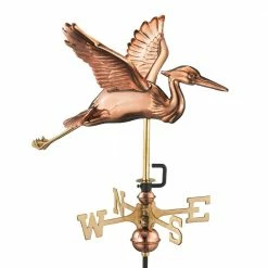 Good Directions Blue Heron Garden Weathervane - Pure Copper with Garden Pole